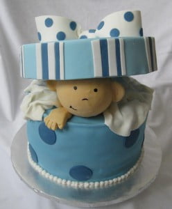 Blue and white Baby Shower Cake Ideas