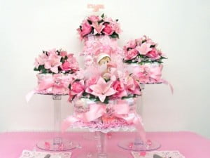 Diaper Cake Baby Shower Centerpieces for girl