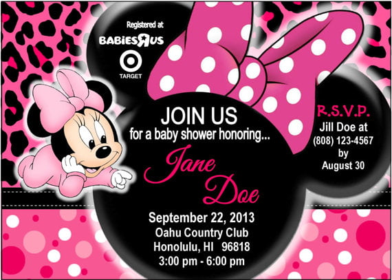 Minnie Mouse Baby Shower Invitation Design