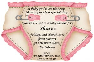 Pink Diapers Invitation Wording Ideas