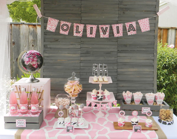 Pink for Girl Baby Shower Themes Decoration