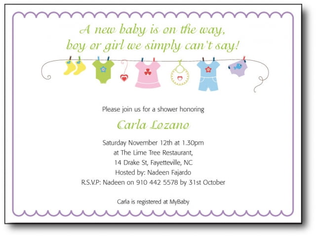 Baby Clothes Baby Shower Invitation Wording Ideas