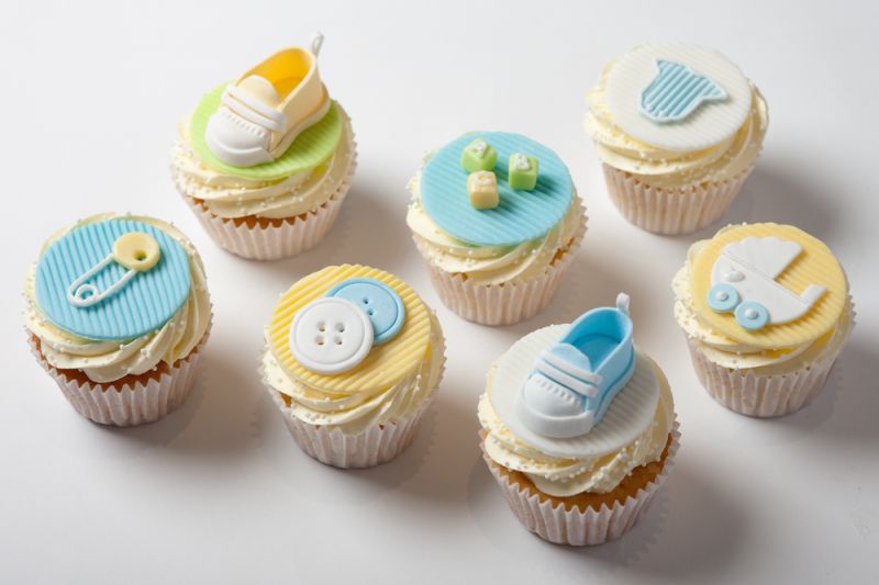 Baby Item Topping Baby Shower Cupcake Ideas