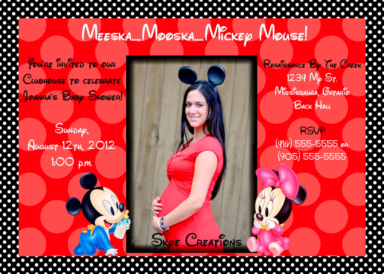 Baby Minnie Mouse Baby Shower Invitations With Photos
