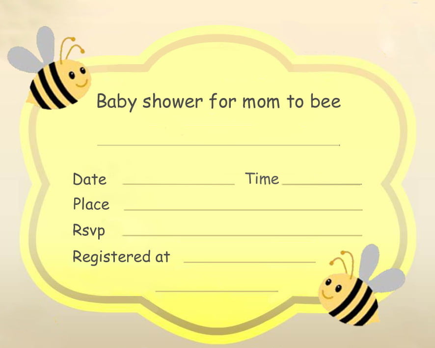 Bumble Bee Baby Shower Invitation Printables