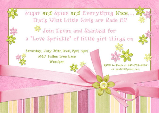 Flower Sprinkle Baby Shower Invitation Design