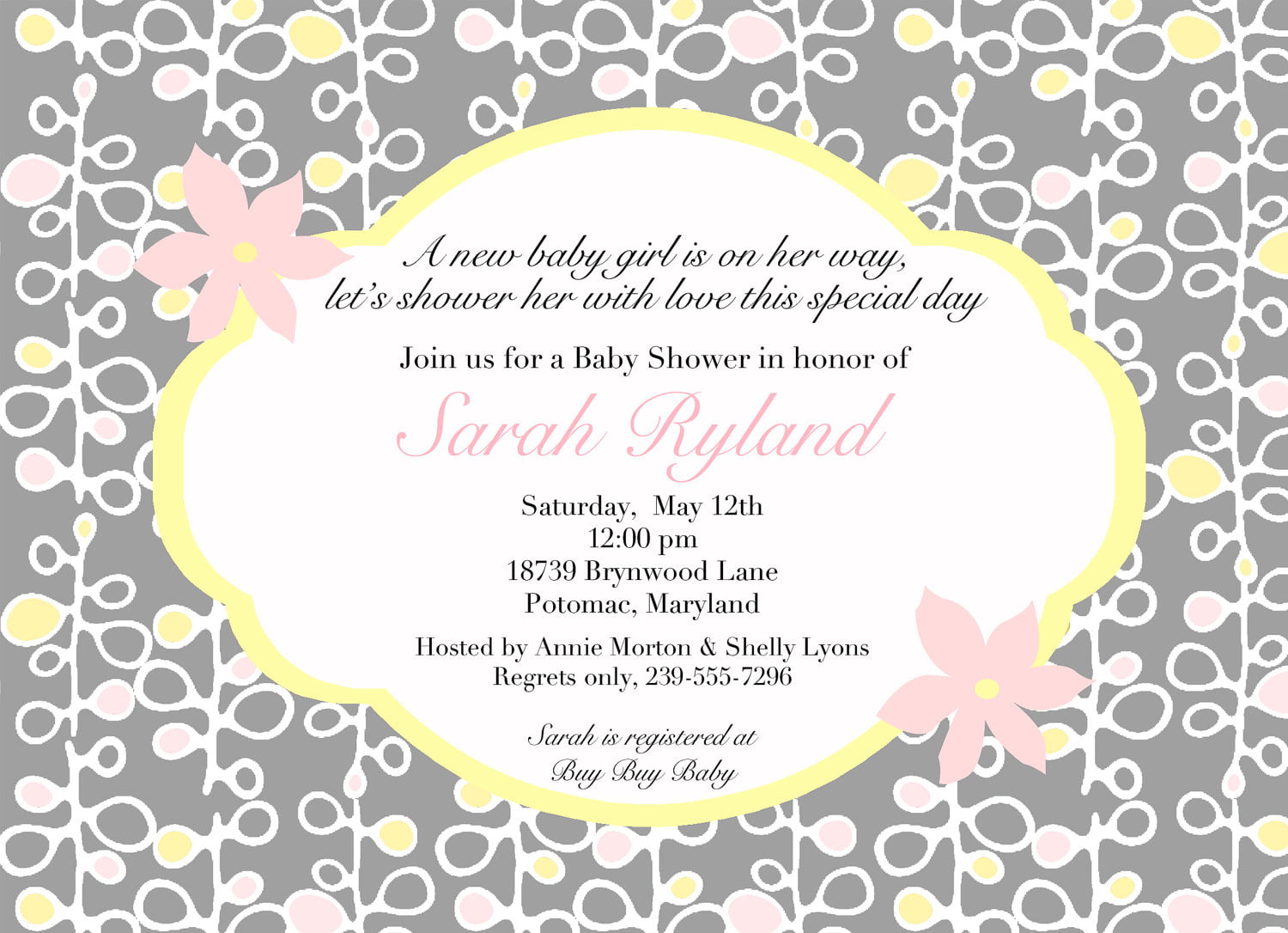 Girl Baby Shower Invitations Wording