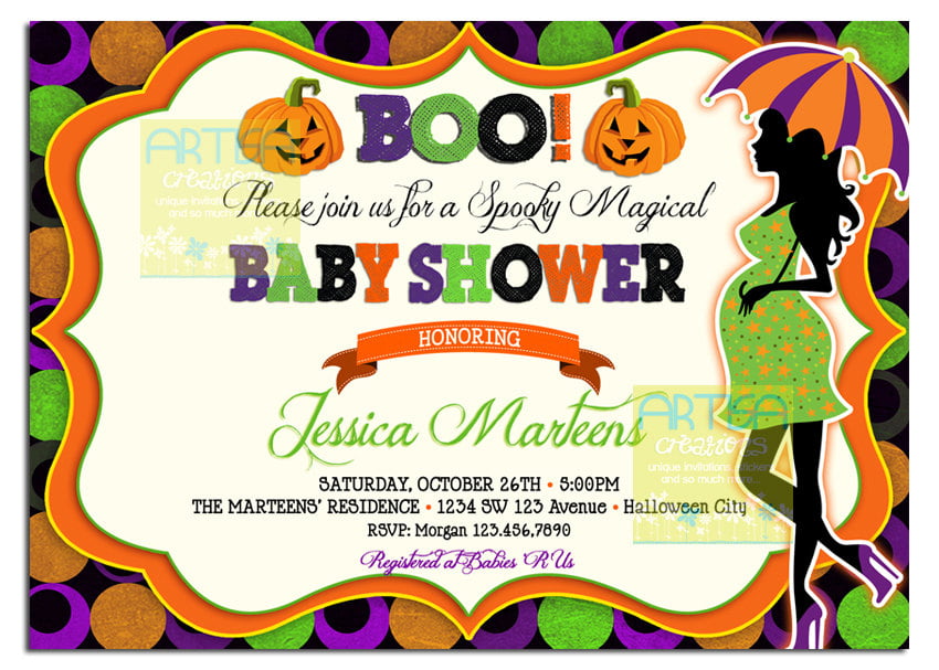 Halloween Baby Shower Invitation Ideas