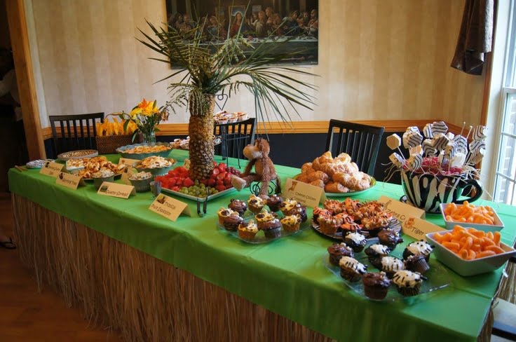 Jungle Theme Baby Shower Food Table  Ideas