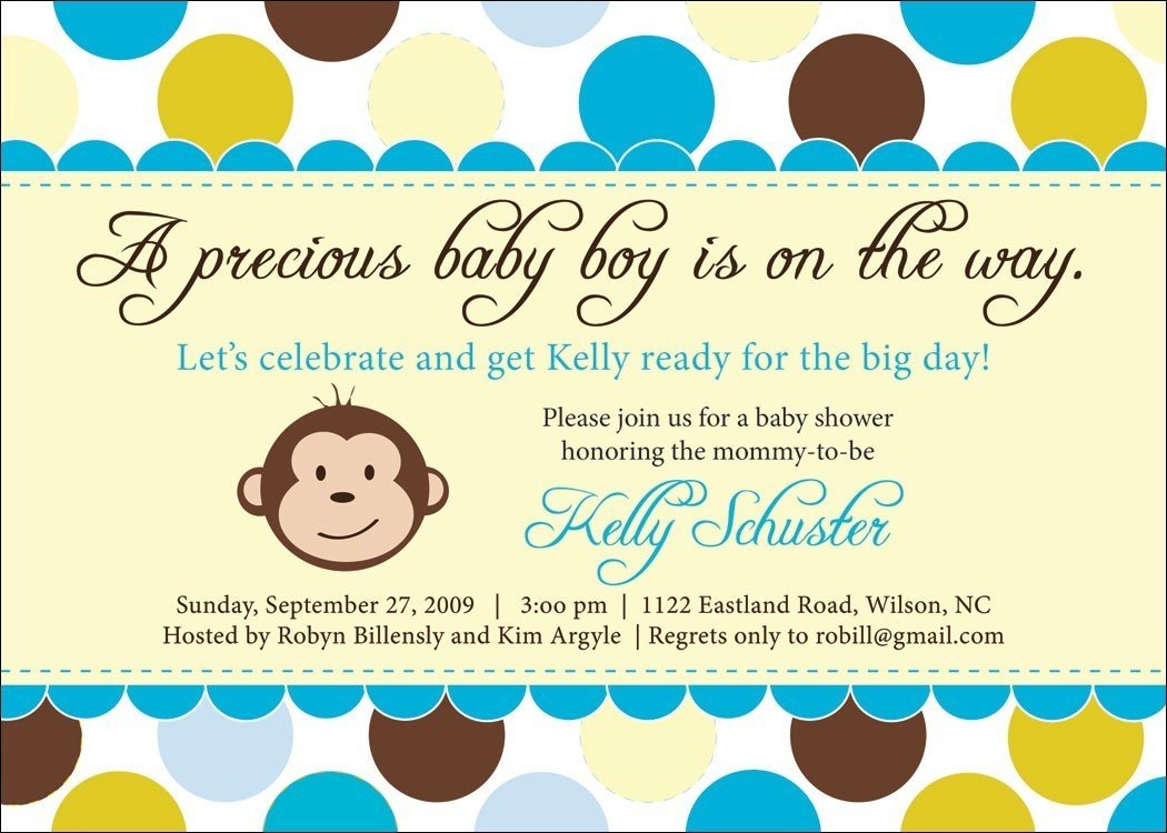 Monkey Baby Shower Invitation Ideas For Baby Boys