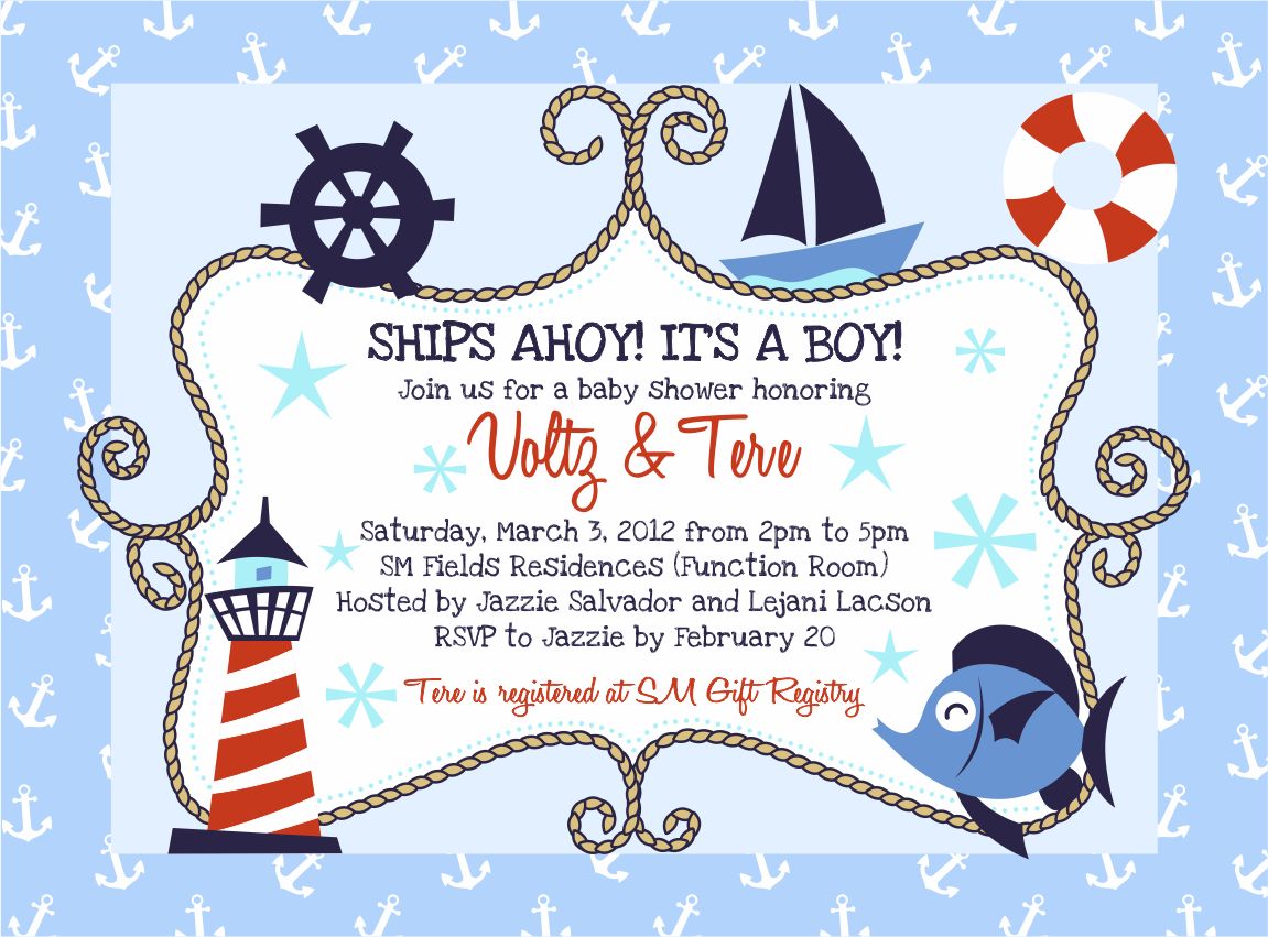 Nautical Themed Baby Shower Invitation Ideas