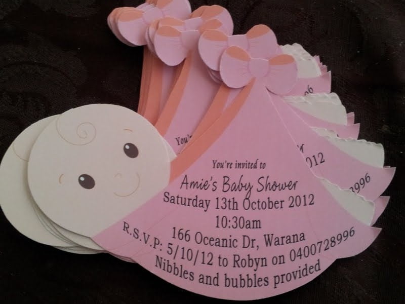 Pink Sling Design For Unique Baby Shower Invitations