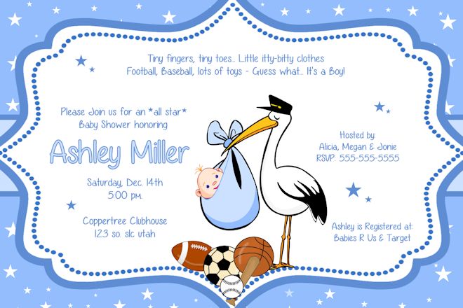 Sport Boy Baby Shower Invitations