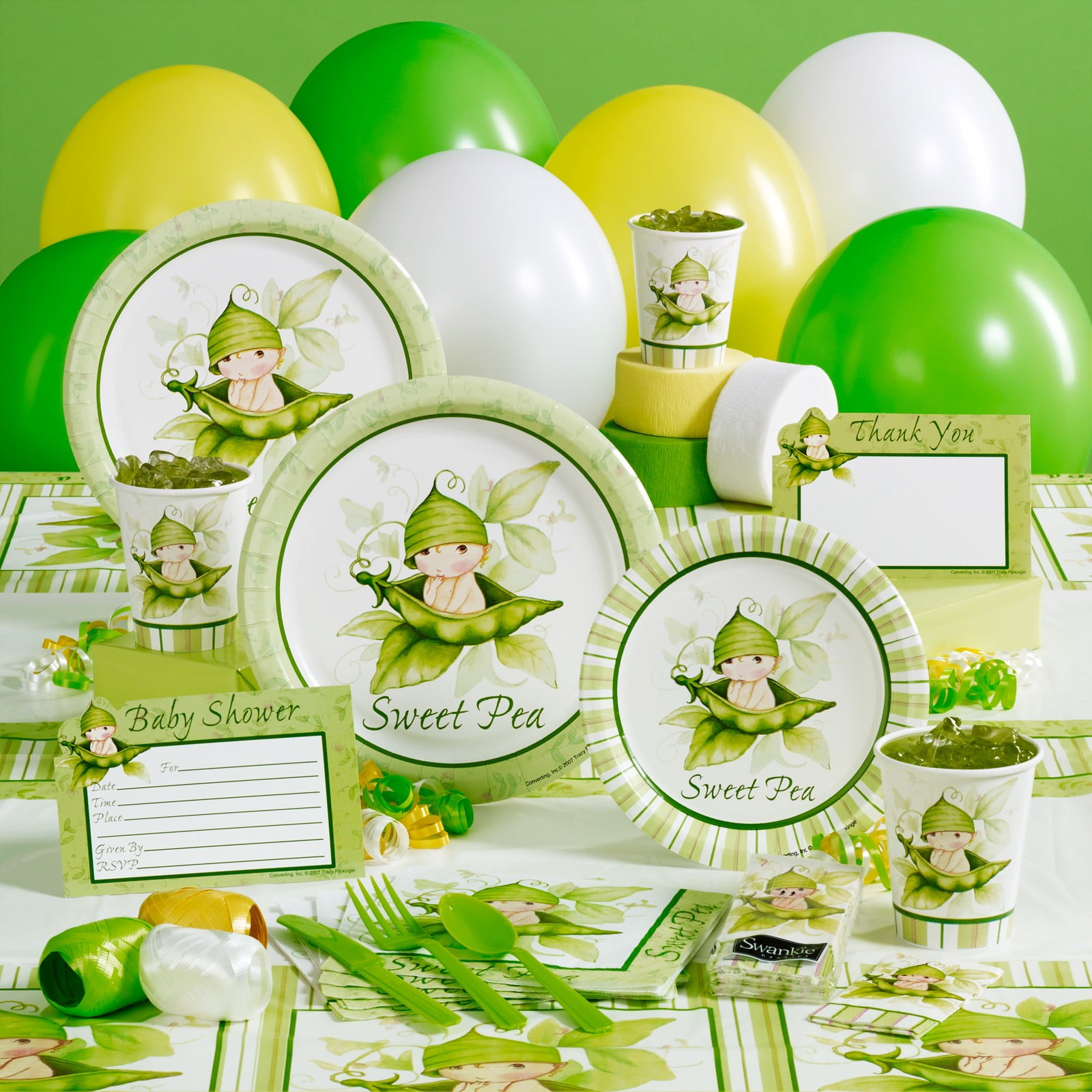 Sweet Green Pea Baby Shower Party Supplies