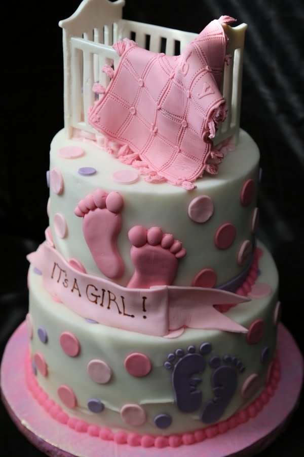 Sweet Pink Baby Shower Cakes For Girls