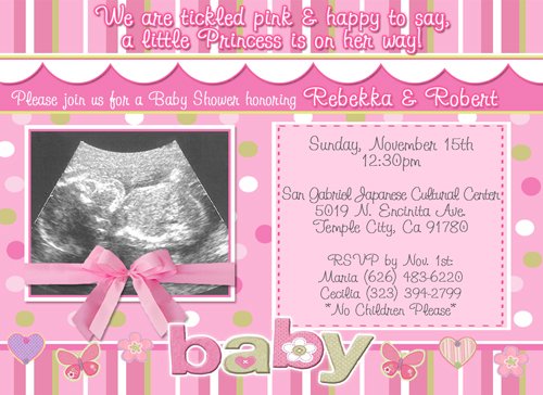Ultrasound Girl Baby Shower Invitations