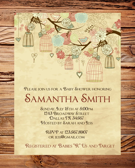 Vintage Baby Shower Invitation Templates