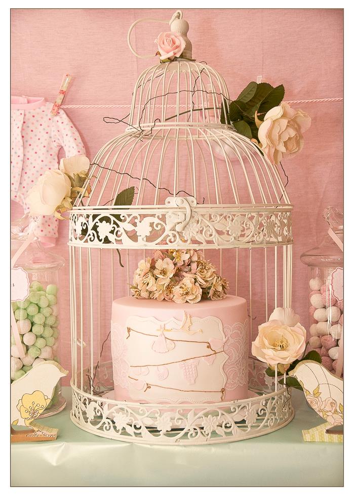 Vintage Birdie Baby Shower Cake Ideas
