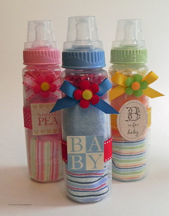 Washcloth Baby Bottle Unique Baby Shower Gifts