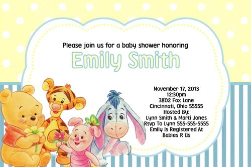 Winnie The Pooh Baby shower Invitation Ideas