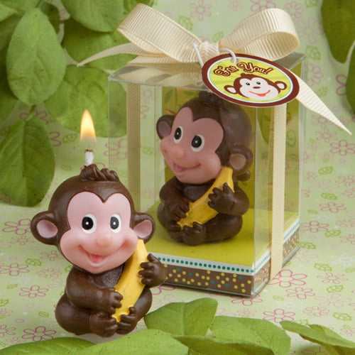 Adorable Monkey Baby Shower Candle Favors