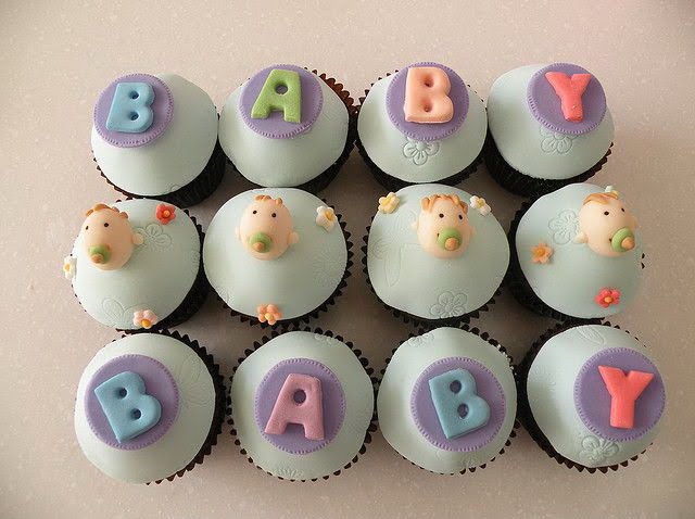 Baby Face Baby Shower Cupcakes Topping