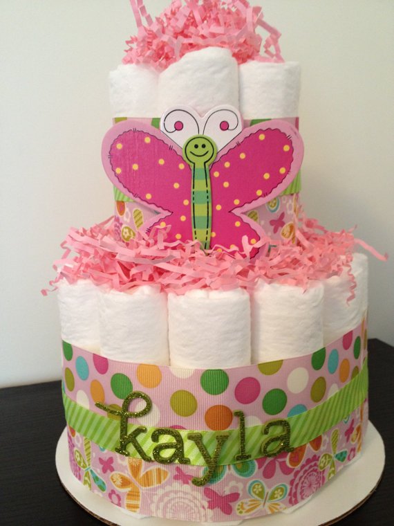 Butterfly Diapers Cake Baby Shower Centerpieces For Girls