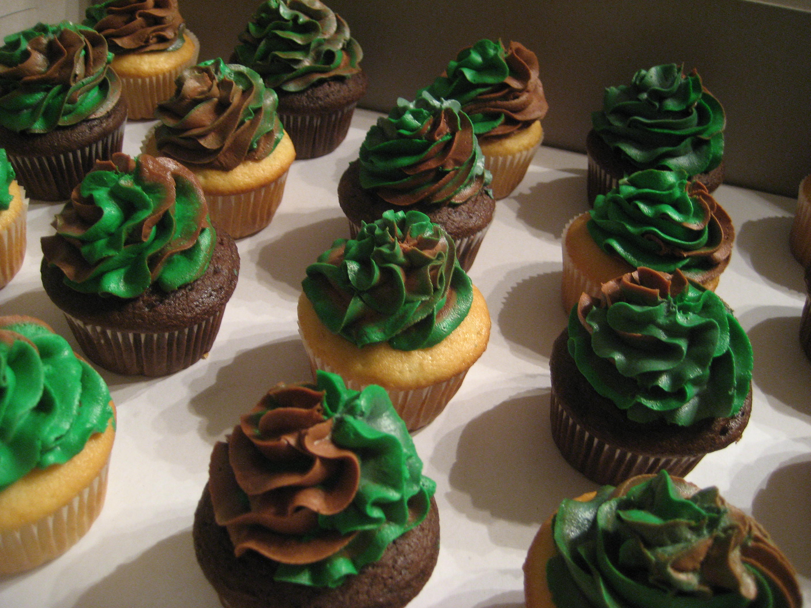 Camouflage Themed Baby Shower Cupcakes