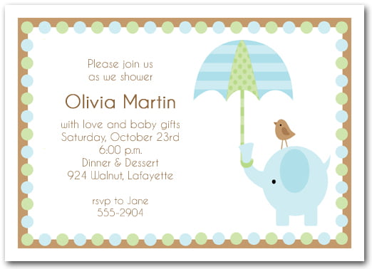 Free Elephant Baby Shower Invitation Templates