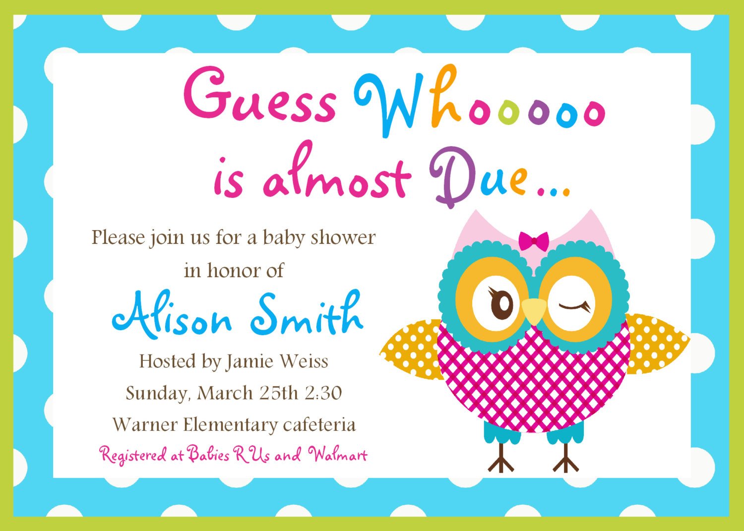 Free Printable Owl Baby Shower Cards