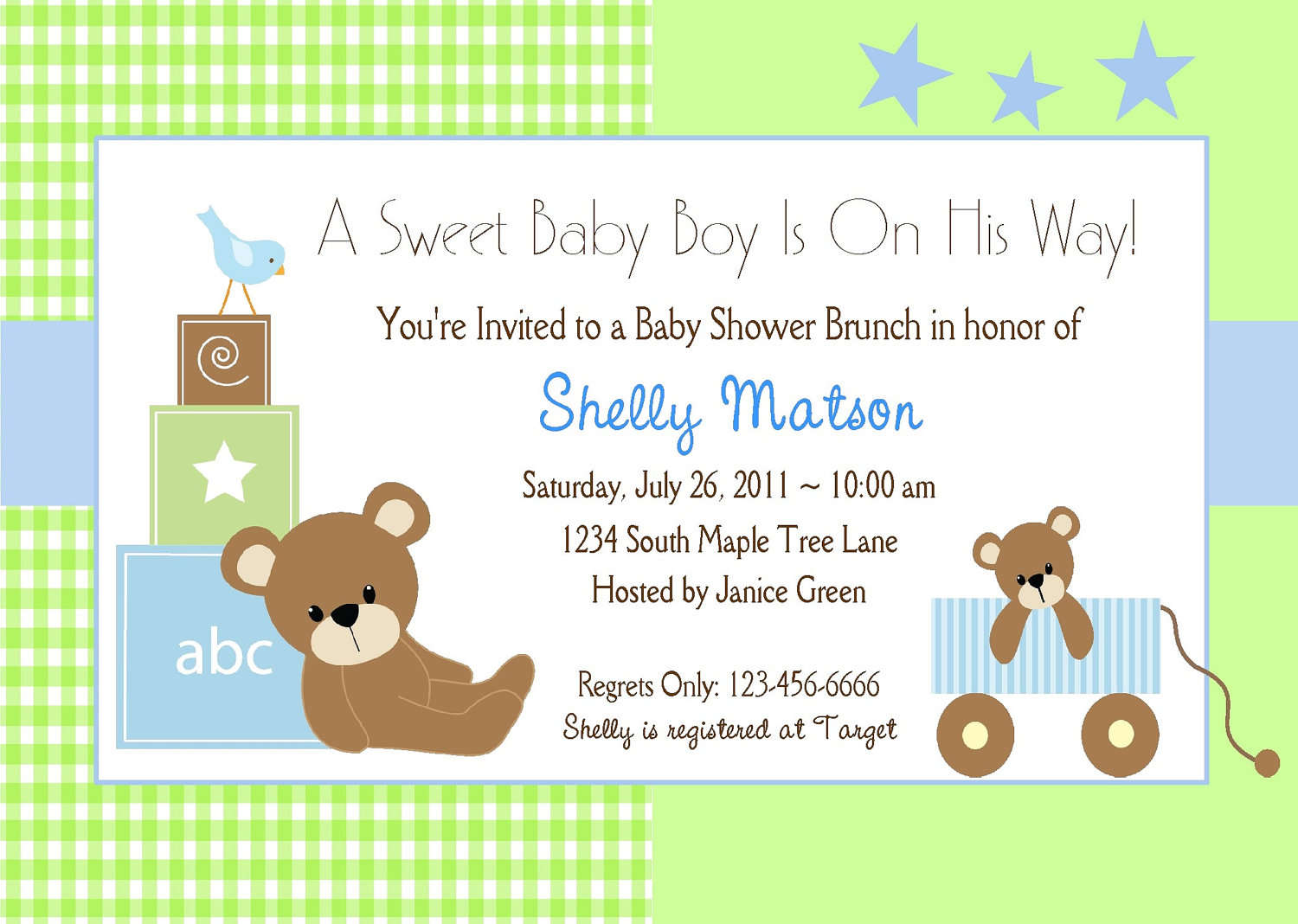 Free Printable Teddy Bear Baby Shower Cards