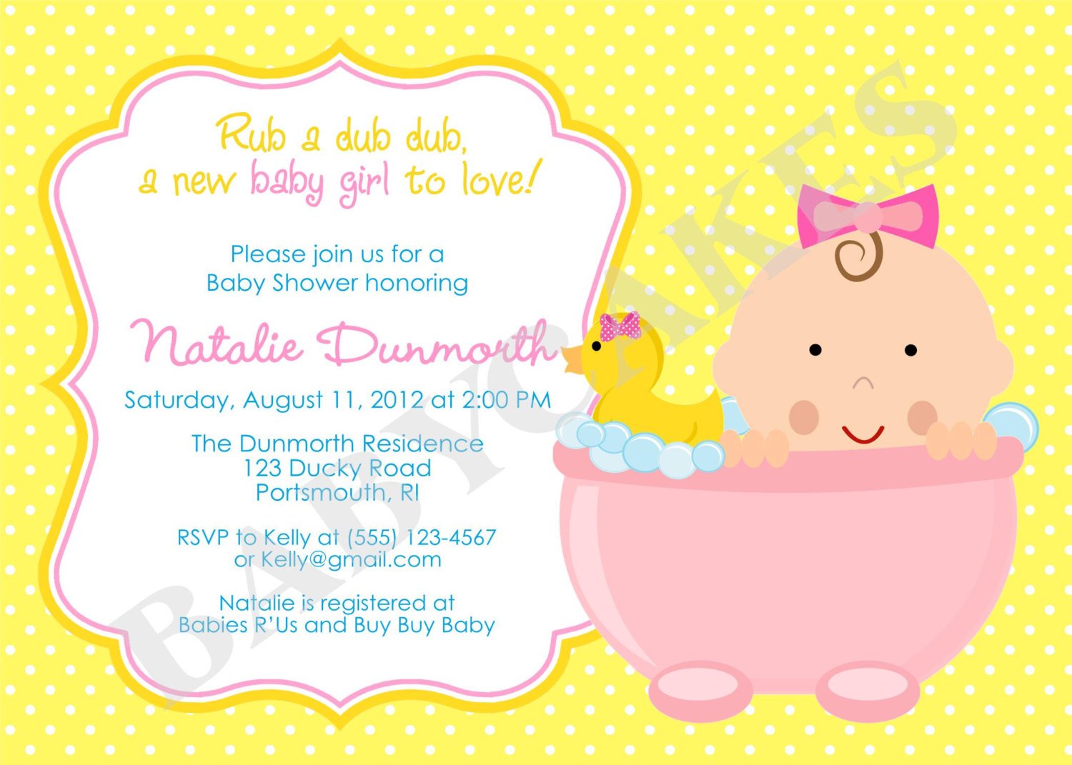 Free Rubber Ducky Baby Shower Invitation Templates