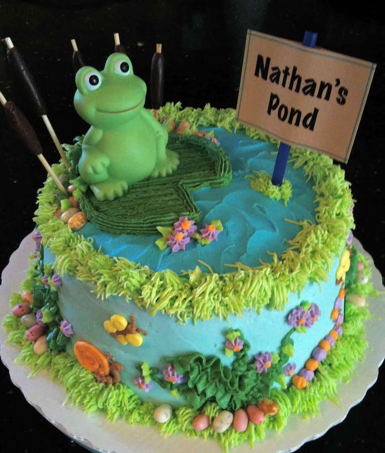 Frog Baby Shower Pondant Cake Design