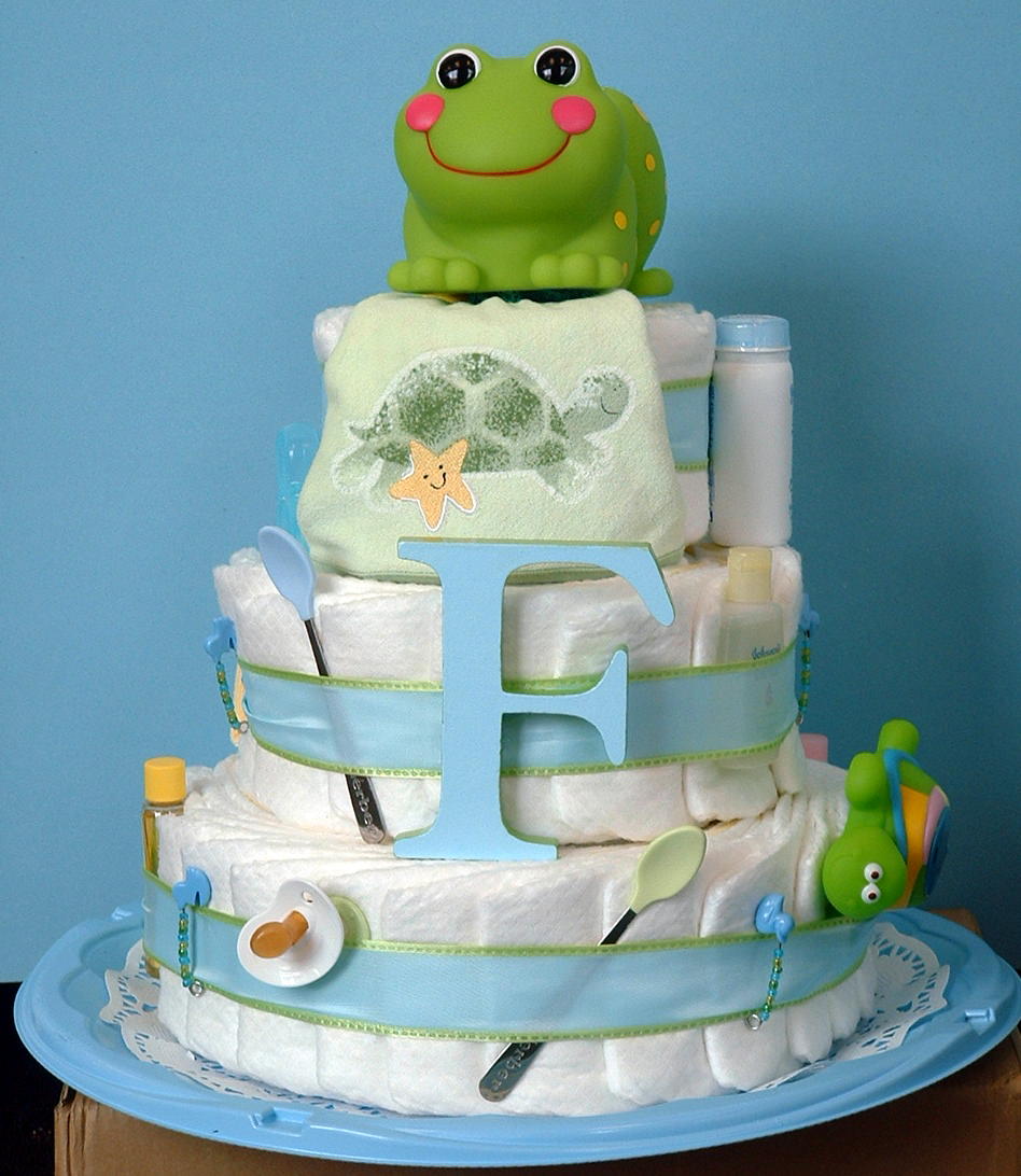 Frog Shower Diaper Cakes Ideas