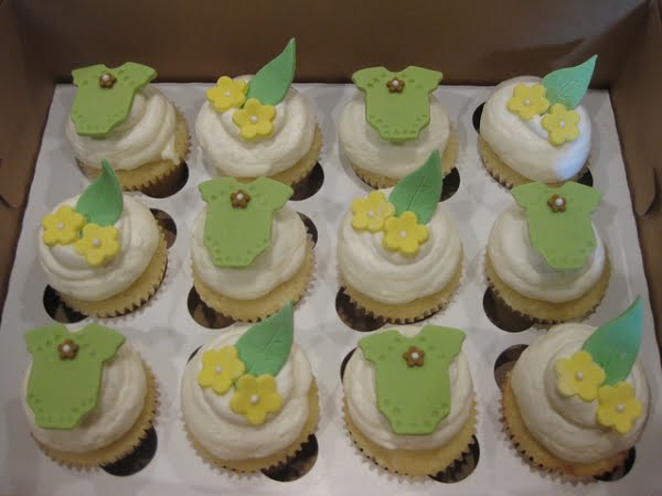 Green Baby Item Baby Shower Cupcakes