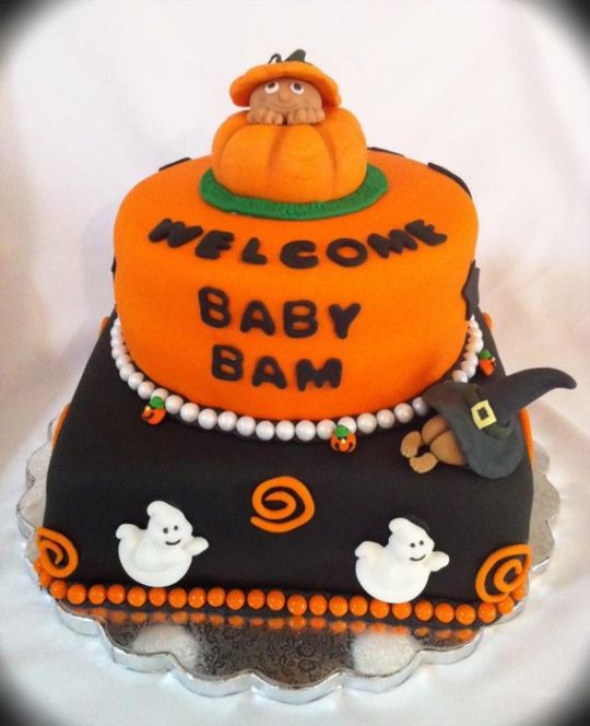Halloween Autumn Baby Shower Cake Decoration