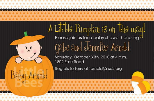 Halloween Themed Baby Shower Invitation Templates