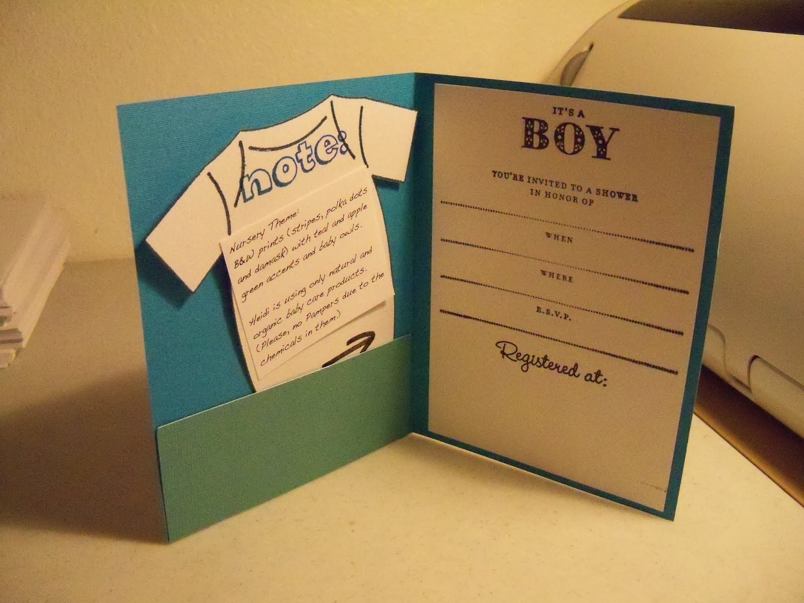 Homemade Baby Shower Invitations