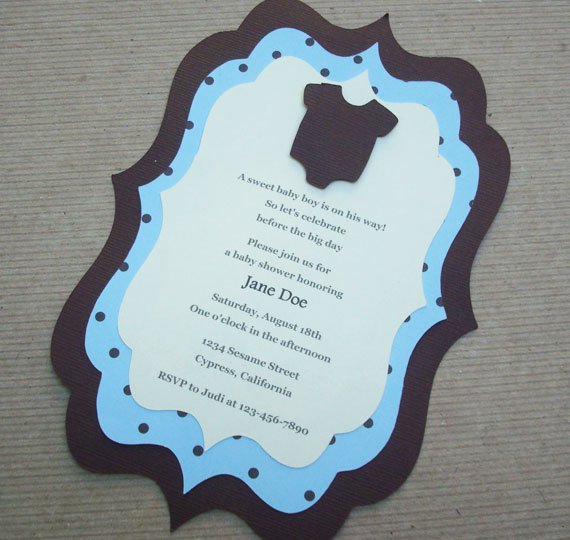 Handmade Baby Shower Invitations Simple Card