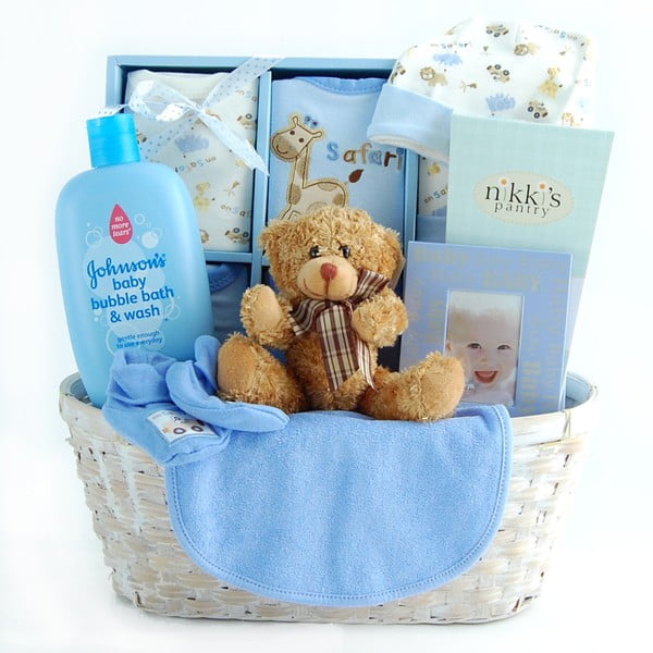 Little Bear Baby Shower Gift Basket Design For Baby Boys
