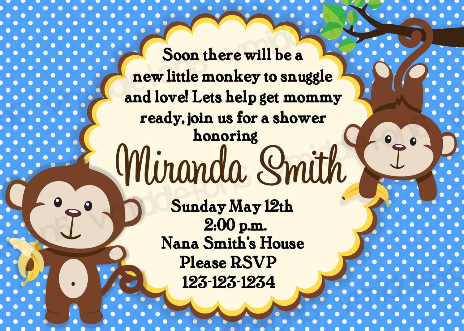 Free Printable Monkey Baby Shower Invitation Templates