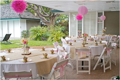 Outdoor Baby Shower Decoration With Pink