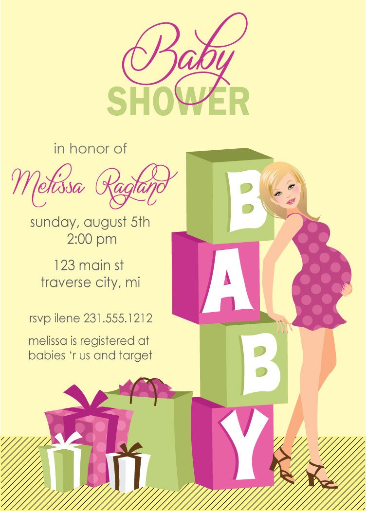 Personalized Girl Baby Shower Invitations Design