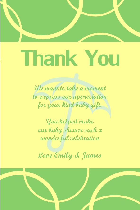 sample thank you note for baby gift