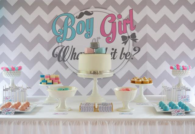 Pink And Blue Twins Baby Shower Decoration Ideas