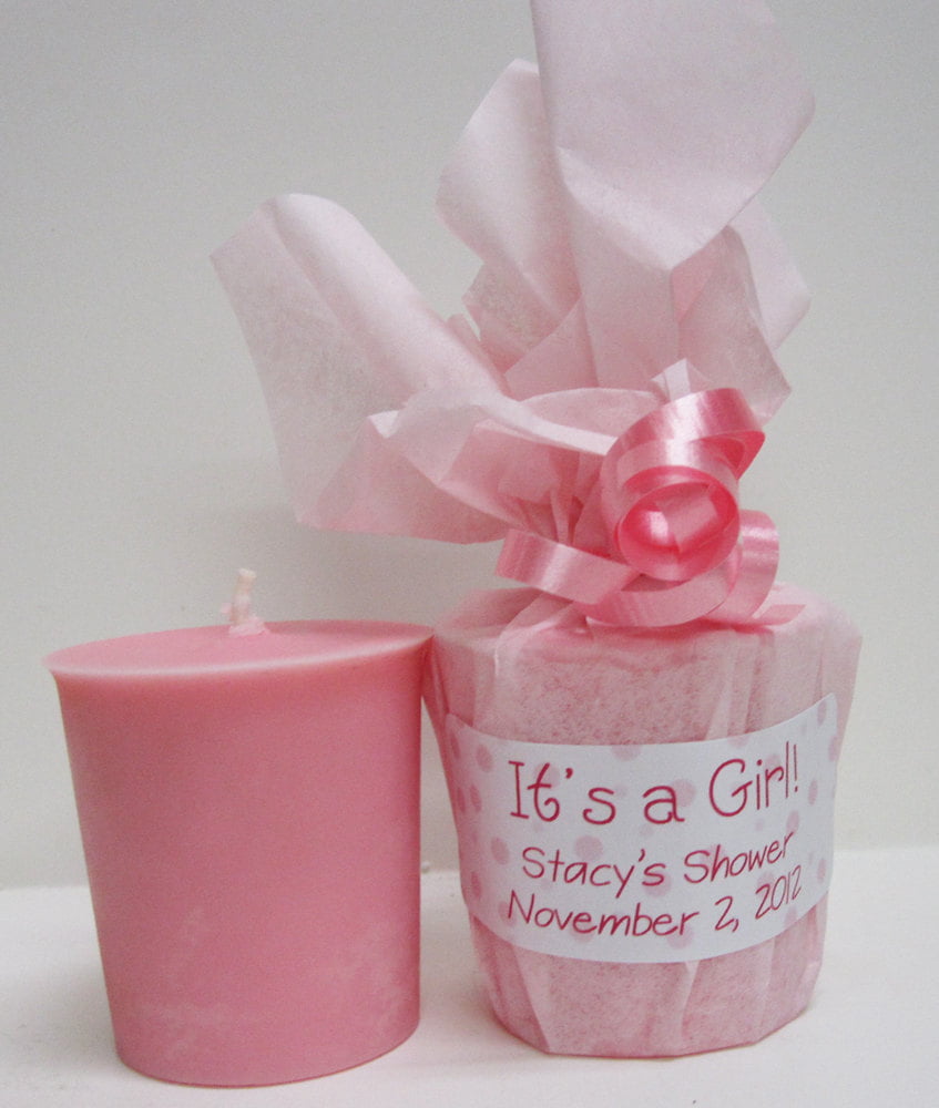 Pink Candle Baby Shower Favors For Girls