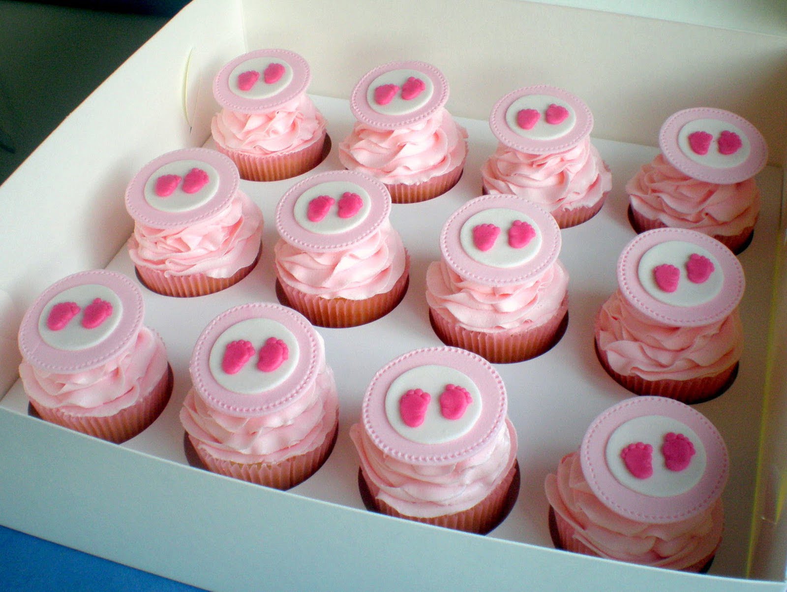 Pink Icing Decoration For Girls Baby Shower Cupcakes Ideas