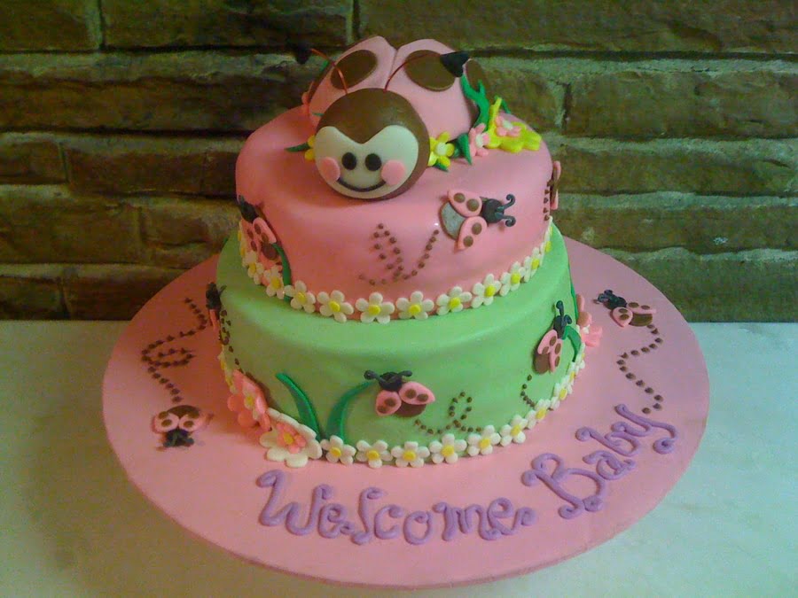 Pink Little Bug Baby Shower Cake Ideas