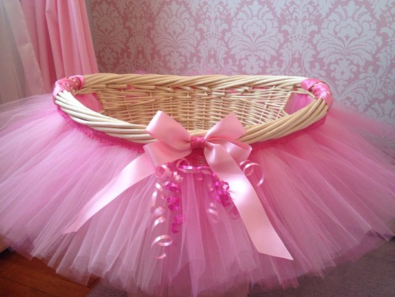 Pink Tutu Baby Shower Basket Design