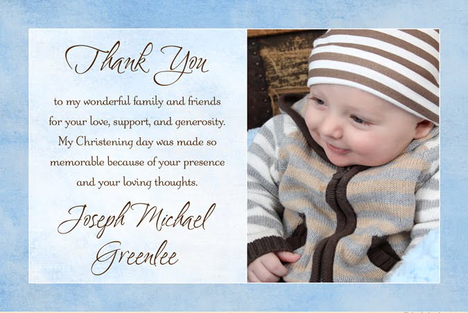 Thank You Note For Baby Shower With Photo